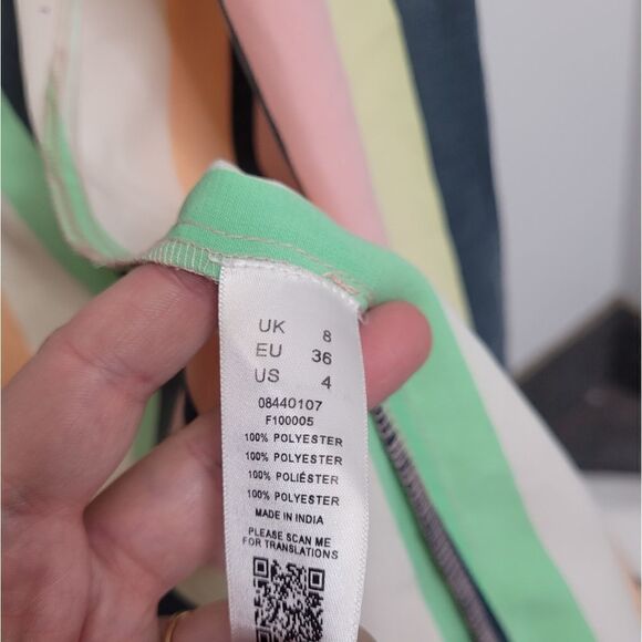 ASOS dress long sleeve wrap polyester maxi in‎ stripe 4 - Picture 7 of 11